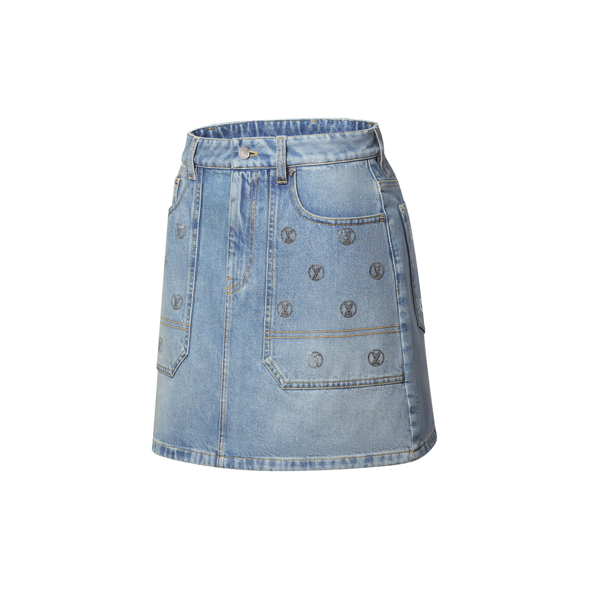 Signature Sequin Denim Mini Skirt - Women - Ready-to-Wear | LOUIS
